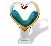Scultura in vetro figura in vetro amore vetro coppia amanti matrimonio cigno