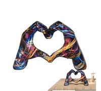 Scultura Mani Cuore - Scultura Colorata del Gesto d'Amore dei Graffiti | Statua Moderna del Cuore 'Amore | Sculture A Mano con Cuore Dipinto Colorato | Ornamento Decorazione Stanza Matrimonio