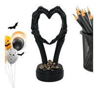 Scultura Mani Cuore Teschio - Statua da Scrivania Gesto Mano Ossea | Decorazione Tavolo Versatile per Matrimonio Ufficio Casa Cucina Mensola