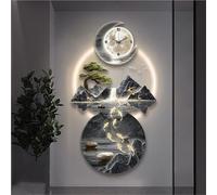 Scultura moderna da parete 3D con luce a LED, orologio con collegamento cablato, decorazione per la casa, incisione UV, da appendere alla parete per camera da letto, soggiorno, appartamento, dimension