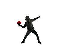 Scultura Moderna Design, Statua Banksy in Resina Ragazzo Lancio di Fiori Statuette Decorative Casa Moderne Creativa Figura Ornamento per Soggiorno Ufficio