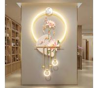 Scultura Murale Con Luce A LED, Decorazione Murale Artistica 3D Con Parti Sospese In Lega Di Alluminio, Foglio Acrilico, Murale Sospeso A Nove Pesci Per Soggiorno(B,60 * 120cm)