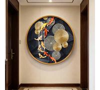 Scultura murale, dipinto decorativo, arte, pesci koi da appendere alla parete, decorazione murale, arte da appendere dietro il divano per soggiorno, ingresso e corridoio(E,30 * 30CM)