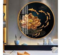 Scultura murale, dipinto decorativo, arte, pesci koi da appendere alla parete, decorazione murale, arte da appendere dietro il divano per soggiorno, ingresso e corridoio(A,30 * 30CM)