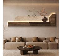 Scultura murale LED 3D in arenaria, grande quadro murale verticale in | Scultura murale senza cornice dalla texture ricca, ideale per soggiorno, camera da letto, ingresso(A,150*37cm/59*14.6in)