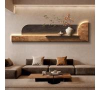 Scultura murale LED 3D in arenaria, grande quadro murale verticale in | Scultura murale senza cornice dalla texture ricca, ideale per soggiorno, camera da letto, ingresso(B,120*30cm/47.2*11.8in)
