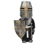 Scultura nana medievale unica per casa e giardino, impegnata in battaglia, statuetta decorativa (W139)