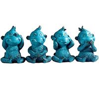 Scultura Ornamento Arte Decorativa Rass Figurine di Scimmia Quattro Simpatiche Piccole Sculture di Scimmie Statua dello Zodiaco Cinese Feng Shui Ufficio Tavolo Decorazione Collezione di Figurine Ornam