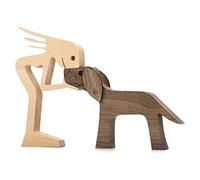 Scultura per cani e uomini, decorazioni per la famiglia in legno per gli uomini e le donne sono utilizzati (donne e cani)