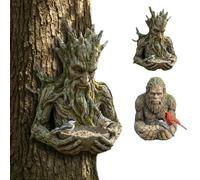 Scultura per l'alimentazione degli uccelli con foro nascosto per appendere albero antico mangiatoia per uccelli stazione di alimentazione per uccelli in resina o