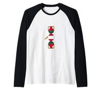Scultura Siciliana Scorpa/Briscola 2 Monete Due di Tazze Cards Maglia con Maniche Raglan