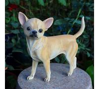 Scultura Statua da giardino a forma di cane, scultura commemorativa di un simpatico cane chihuahua, statuette decorative in resina impermeabili for esterni, decorazione artistica con scultura - in pie