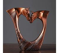 Scultura Statua ornamentale artistica con testa di cavallo doppia, realizzata a mano, busto di cavallo a forma di cuore, scultura in resina da collezione, for l'arredamento del soggiorno, for la scriv