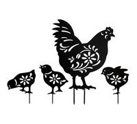 Sculture acriliche di arte animale dell'ornamento 4Pcs dell'iarda del pollo della prova del tempo per i patii del giardino e i pali del cortile del paesaggio dell'aiuola