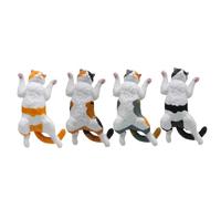 Sculture animali in miniatura del fumetto 4 pezzi gatti sdraiati resine figurine ornamenti per la casa moderna estetica tavolo decors statua in miniatura