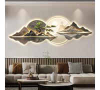 Sculture da parete 3D con luce a LED, decorazione orientale moderna per la casa, tradizionale pino cinese da appendere alla parete