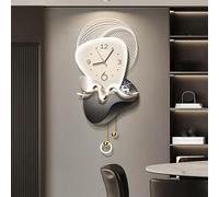 Sculture da parete 3D con luce LED, orologio da parete creativo per soggiorno, camera da letto, ufficio, decorazione murale paesaggistica, alimentazione a spina, orologio decorativo moderno (grigio