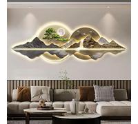 Sculture da parete 3D - Luce LED Wall Art Painting, decorazione moderna cinese con disegno di pino, 150 x 50 cm, ideale per la decorazione della casa