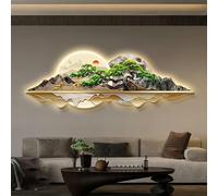 Sculture da parete, dipinti 3D, decorazioni artistiche da parete, nuovo stile cinese, lampada da parete decorativa con luce LED per soggiorno, dipinto moderno con paesaggio panoramico per ristorante,