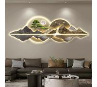 Sculture da Parete Pittura 3D Decorazione di Arte della Parete,Nuovo Stile Cinese Soggiorno Ha Condotto La Luce Pittura Decorativa Lampada da Parete Pittura,Moderno Ristorante Pittura di Paesaggio