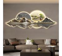 Sculture da Parete Pittura 3D Decorazione di Arte della Parete,Nuovo Stile Cinese Soggiorno Ha Condotto La Luce Pittura Decorativa Lampada da Parete Pittura,Moderno Ristorante Pittura di Paesaggio