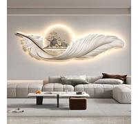 Sculture Murali Decorazione Artistica 3D, Quadro Decorativo Moderno da Appendere Alla Parete, Lampada Decorativa Creativa a Forma di Piuma for Uffici, Soggiorno