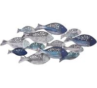 Sculture Murali di Arte della Parete Decorazione Murale Coastal Ocean Metal Fish Wall Decor Scultura Murale Pesce Dipinto A Mano Decorazione Appesa per Soggiorno Camera da Letto Wall, 126 * 53cm
