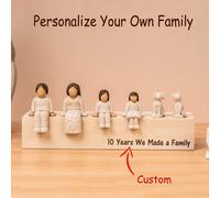 Sculture personalizzate con combinazione familiare a scelta, statuette per anniversario, inaugurazione della casa, statue da giardino, decorazioni personalizzate per casa e ufficio Scatola + 7 Figurin