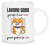 Scuma Tazza Cane Lavoro per il Mio Cane - Tazza Colazione per Amanti dei Cani - Regali Simpatici per un Amica - Idee Natale Regalo Cane e Padrone - Tazze Carine da Regalare - Gadget Cani