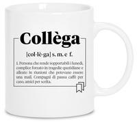 Scuma Tazza Collega - Secret Santa Ufficio - Gadget Simpatici per Colleghi - Tazze con Frasi Motivazionali Divertenti - Pensierini per Colleghe - Pensierino Natale Colleghi - Regalo Collega che Va Via