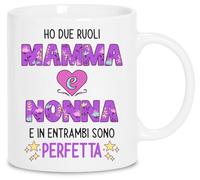 Scuma Tazza Simpatica Mamma e Nonna - Regalo Nonna Compleanno Divertente