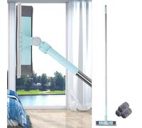 Scumlovy Kit 2 in 1 per la Pulizia dei vetri con Asta di prolunga, Set di tergivetro per lavavetri Esterni, Combinazione di Pulizia - Tergivetri e Spazzola in Microfibra per la casa (1 m/3,3 Piedi)