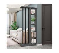 Scumlovy Pareti divisorie da pavimento a soffitto, divisori, colonna, con ripiano portaoggetti, per camera da letto, ufficio, sala da tè, caffetteria (grigio + nero, L: 80 cm)