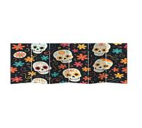 Scumlovy Schermo divisorio per Stanza da 2 Piedi, Moderno, colorato, con Teschio di Zucchero, Nero Scuro, Teschi gotici, Multicolore, Portatile, Corto, Pieghevole, in Tela, a 6 Pannelli, indipendent