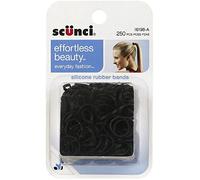 Scunci 1619803A048 Black Silicone Hair Rubber Bands 250 Count by Scunci
