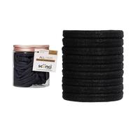 Scunci by Conair - Elastici per capelli senza danni, in morbido nylon, accessori per capelli da donna, 50 pezzi, con barattolo, colore nero