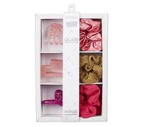 Scunci by Conair - Set regalo per le vacanze, da donna, con clip per capelli ed elastici per capelli, include 3 fermagli e 3 elastici elastici nei colori rosa e oro