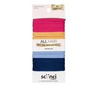 Scunci No Damage - Elastici per capelli, super comodi, elasticizzati, senza metallo, per tutti i tipi di capelli, elastici morbidi, confezione da 12, colori assortiti - rosa, senape, celeste, blu navy