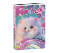 Scuola Agenda compatibile con DIARIO Seven SJ Girl gattino Love 2025-2026 F.to Standard 15x20cm + omaggio penna colorata e portachiave con paillettes