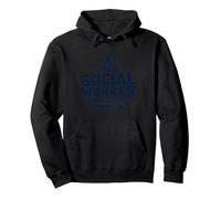 Scuola Assistente Sociale Superpotenza Inspirational Citazione Felpa con Cappuccio, Unisex per Adulti, Nero, L