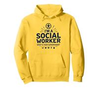 Scuola Assistente Sociale Superpotenza Inspirational Citazione Felpa con Cappuccio, Unisex per Adulti, Limone, XXL