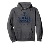 Scuola Assistente Sociale Superpotenza Inspirational Citazione Felpa con Cappuccio, Unisex per Adulti, Grigio Scuro, XL