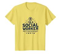 Scuola Assistente Sociale Superpotenza Inspirational Citazione Maglietta, Bambini, Limone, 10 Anni