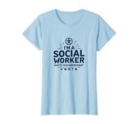 Scuola Assistente Sociale Superpotenza Inspirational Citazione Maglietta, Donna, Celeste, M