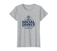 Scuola Assistente Sociale Superpotenza Inspirational Citazione Maglietta, Donna, Grigio Melange, XXL