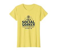 Scuola Assistente Sociale Superpotenza Inspirational Citazione Maglietta, Donna, Limone, S