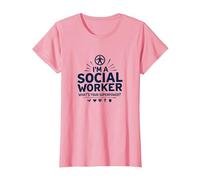 Scuola Assistente Sociale Superpotenza Inspirational Citazione Maglietta, Donna, Rosa, L