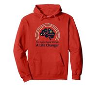 Scuola Assistente Sociale Vita Changer Inspirational Citazione Felpa con Cappuccio, Unisex per Adulti, Rosso, M