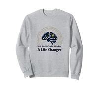 Scuola Assistente Sociale Vita Changer Inspirational Citazione Felpa, Unisex per Adulti, Grigio Melange, XL
