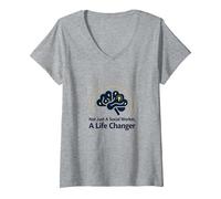 Scuola Assistente Sociale Vita Changer Inspirational Citazione Maglietta con Collo a V, Donna, Grigio Melange, L